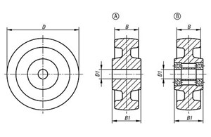 Polyamidräder 
schwere Ausführung